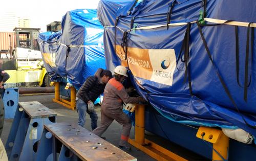 Alpha Maritime Services Handle 2 Huge Ship Engines from Italy to Chile