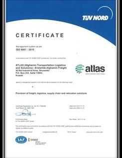 ATLAS Announce ISO 9001 Certification